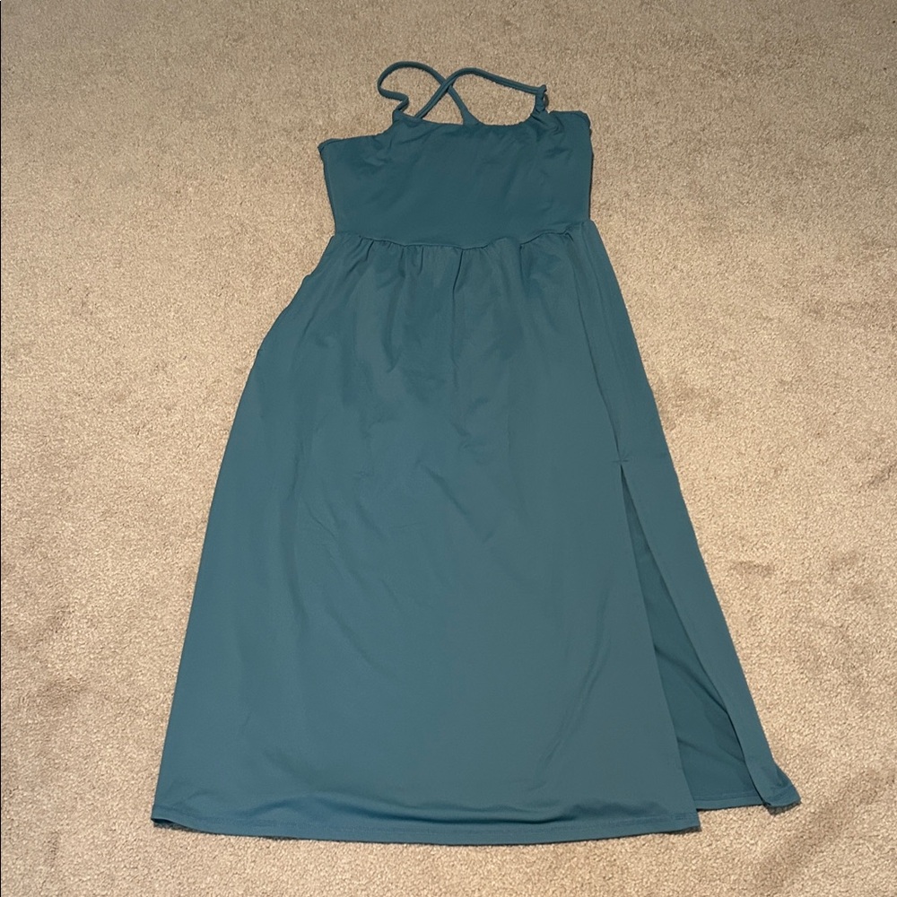 Teal Maxi Dress with Strappy Back
